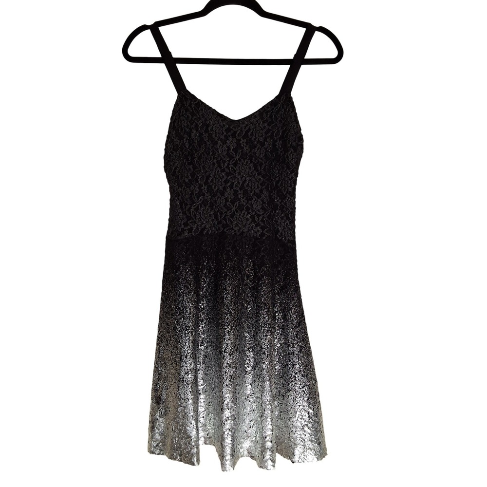 Free People S Ombre Lace Metallic Fit & Flare Dress Whimsygoth Romantic Goth